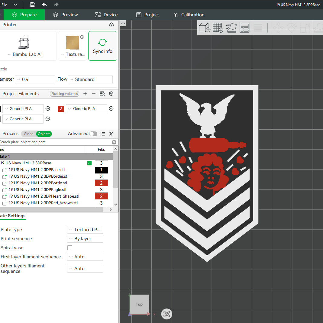 US Navy Hospital Corpsman HM1 Petty Officer Insignia Symbols 3D STL Files For 3D Printing Using 3D Printer Machines