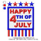 USA Independence Day Happy 4th of July Machine Embroidery Digitized Design Files | Dst | Pes | Hus | VP3