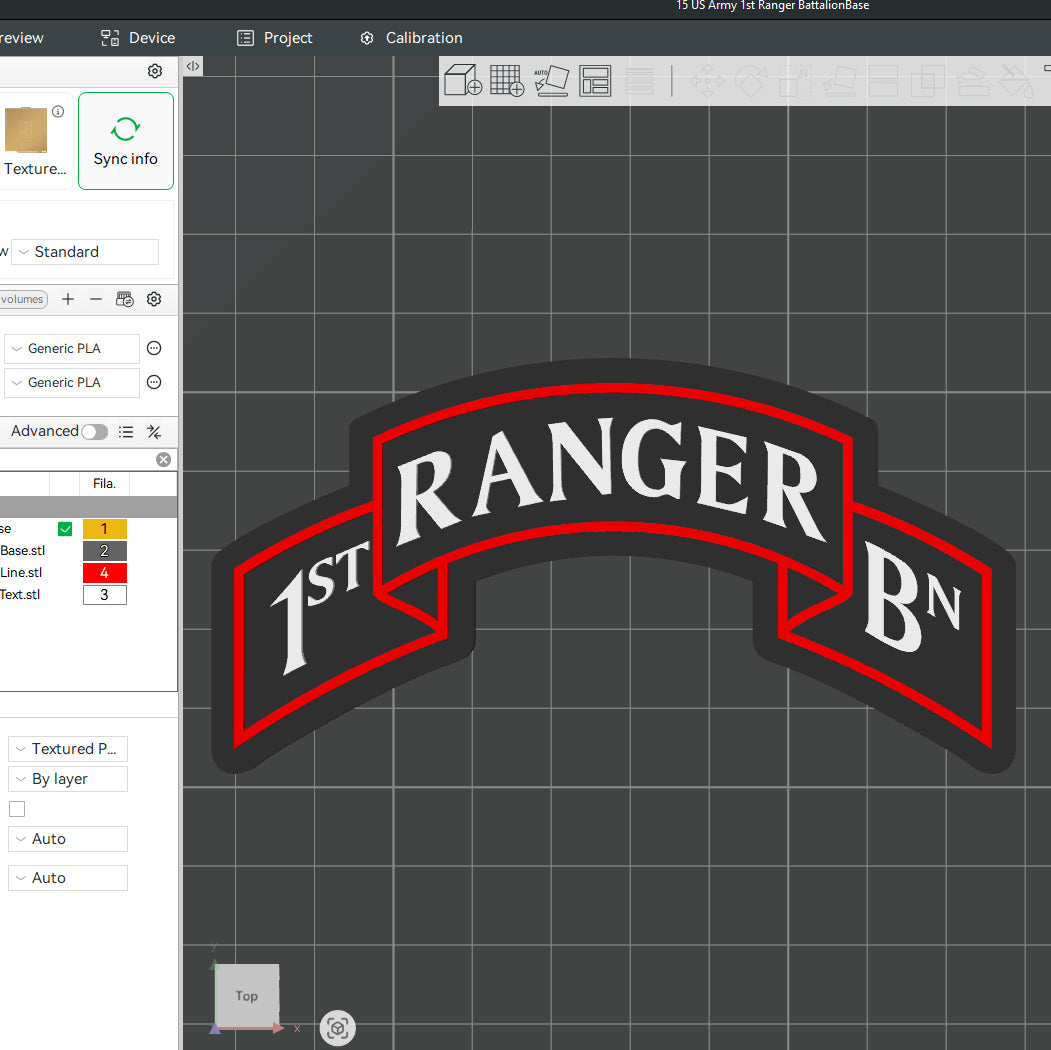 US Army 1st Ranger Bn Battalion Officer Insignia Emblem Symbols 3D STL Files For 3D Printing Using 3D Printer Machines
