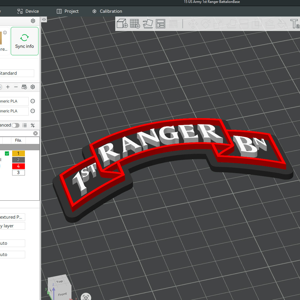 US Army 1st Ranger Bn Battalion Officer Insignia Emblem Symbols 3D STL Files For 3D Printing Using 3D Printer Machines