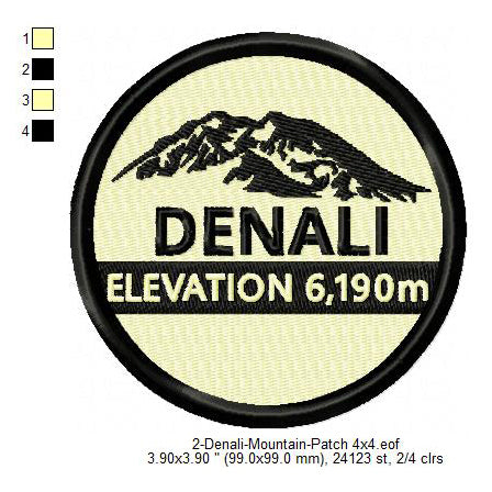 Mount Denali Mountains Merit Badge Machine Embroidery Digitized Design Files