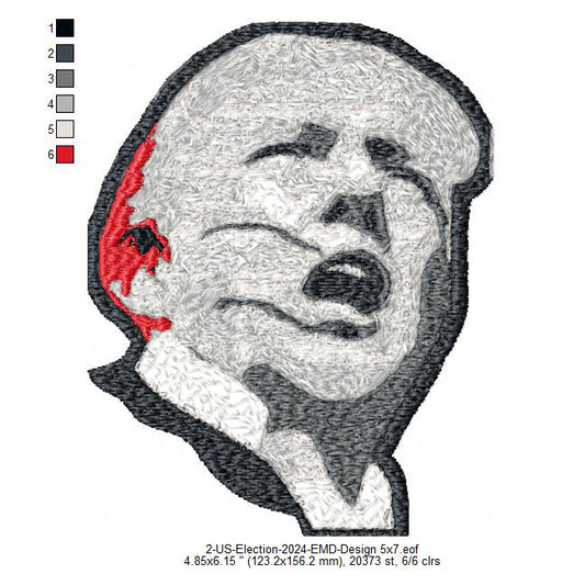 Donald Trump Fight America Shooting USA Election Machine Embroidery Digitized Design Files