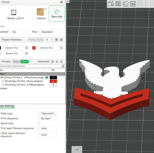 US Navy Petty Officer 2nd Class E-5 Insignia Emblem Symbols 3D STL Files For 3D Printing Using 3D Printer Machines