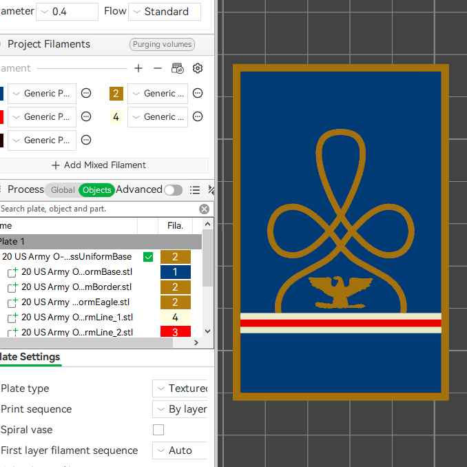 US Army Military O-6 Colonel Mess Uniform Officer Insignia Emblem Symbols 3D STL Files For 3D Printing Using 3D Printer Machines