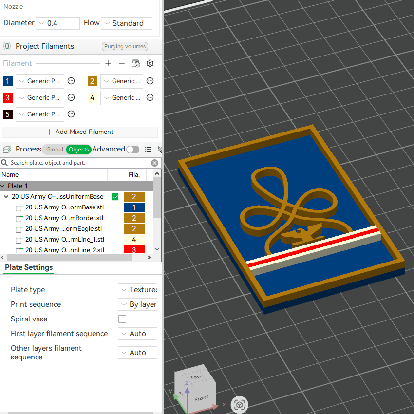 US Army Military O-6 Colonel Mess Uniform Officer Insignia Emblem Symbols 3D STL Files For 3D Printing Using 3D Printer Machines