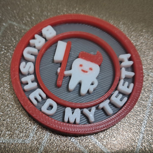 Brushed My Teeth Tooth Care Dentist Daily Life MBA Merit Badges 3D STL Files For 3D Printing Using 3D Printer Machines (Copy)