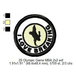 Olympic Sports Boxing Breaking Climbing Cycling BMX Racing Cycling Road Diving Equestrian Fencing Futsal Football Silhouette Badges Patches Machine Embroidery Digitized Design Files
