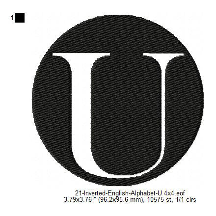 U English Alphabets Lettes Machine Embroidery Digitized Design Files ...