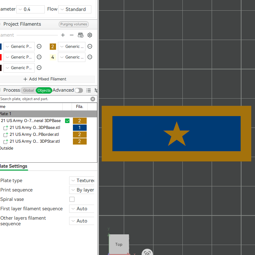 US Army Military O-7 Brigadier General Mess Uniform Officer Insignia Emblem Symbols 3D STL Files For 3D Printing Using 3D Printer Machines