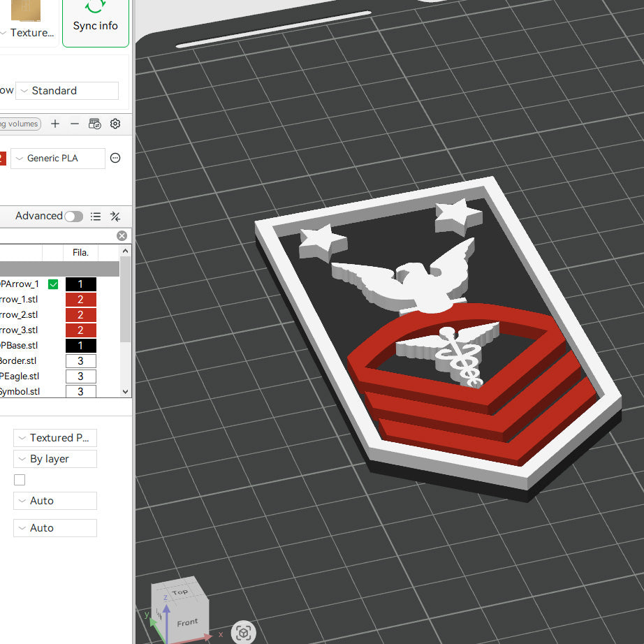 US Navy HCMC E-9 Petty Officer Insignia Emblem Symbols 3D STL Files For 3D Printing Using 3D Printer Machines