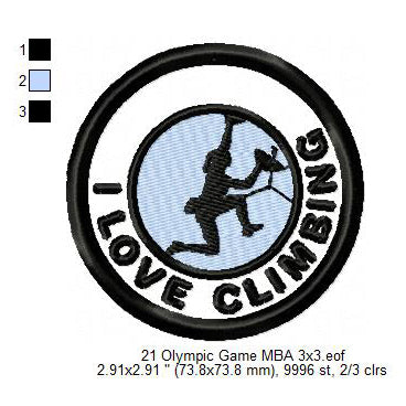 Olympic Sports Boxing Breaking Climbing Cycling BMX Racing Cycling Road Diving Equestrian Fencing Futsal Football Silhouette Badges Patches Machine Embroidery Digitized Design Files