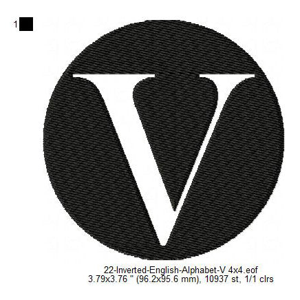 V English Alphabets Lettes Machine Embroidery Digitized Design Files ...