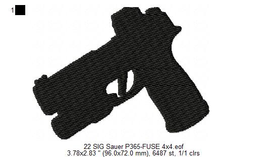 USA Popular Weapons Guns Rifles Silhouette Shadow Machine Embroidery Digitized Design Files | Dst | Pes | Hus | VP3 (Copy)