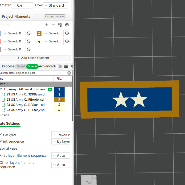 US Army Military O-8 Major General Mess Uniform Officer Insignia Emblem Symbols 3D STL Files For 3D Printing Using 3D Printer Machines