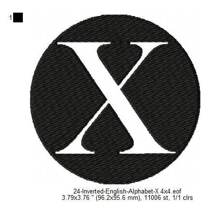 X English Alphabets Lettes Machine Embroidery Digitized Design Files