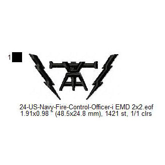 US Navy Fire Control Petty Officer Insignia Patch Machine Embroidery Digitized Design Files