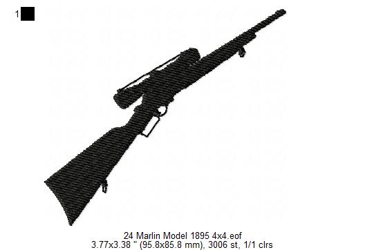 USA Popular Weapons Guns Rifles Silhouette Shadow Machine Embroidery Digitized Design Files | Dst | Pes | Hus | VP3 (Copy)