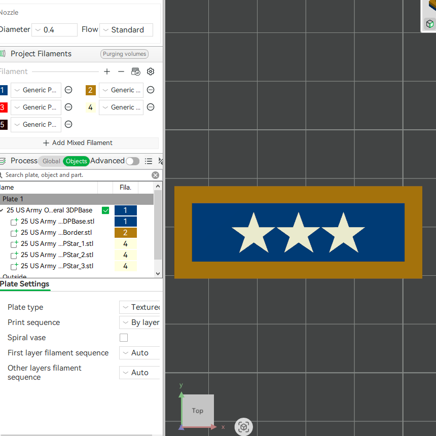 US Army Military O-9 Lieutenant Mess Uniform Officer Insignia Emblem Symbols 3D STL Files For 3D Printing Using 3D Printer Machines