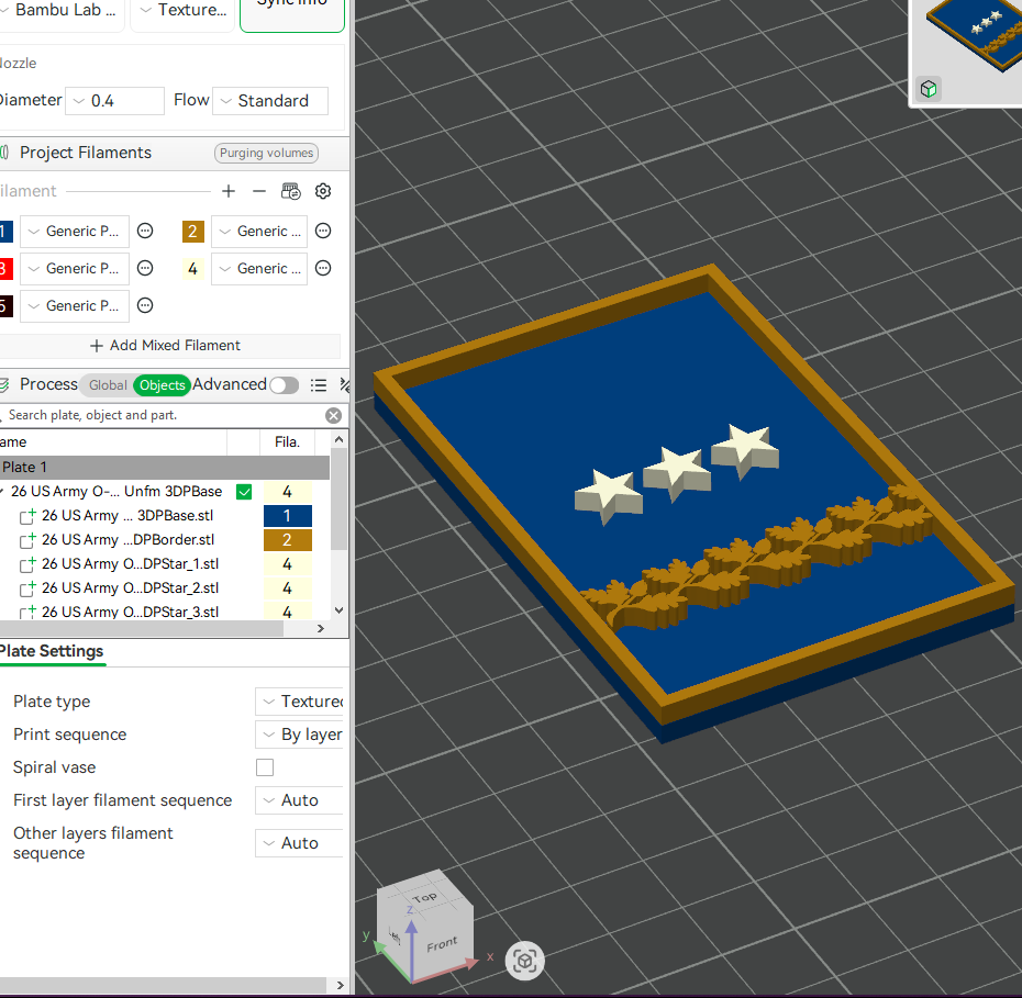 US Army Military O-9 Lieutenant Mess Uniform Officer Insignia Emblem Symbols 3D STL Files For 3D Printing Using 3D Printer Machines