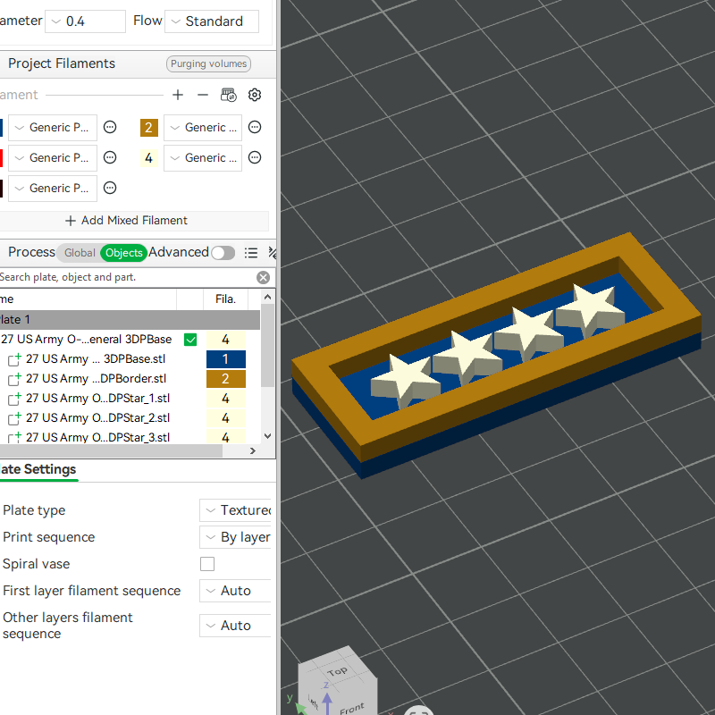 US Army Military O-10 General Mess Uniform Officer Insignia Emblem Symbols 3D STL Files For 3D Printing Using 3D Printer Machines