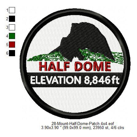 Mount Half Dome Mountains Merit Badge Machine Embroidery Digitized Design Files
