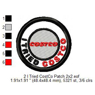 I Tried CostCo FIFA Football Soccer World Cup Tourist Traveler 2026 Soccer Merit Adulting Badge Patch Machine Embroidery Digitized Design Files