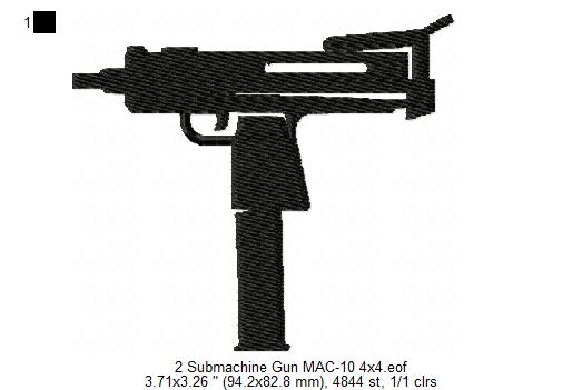 USA Popular Weapons Guns Rifles Silhouette Shadow Machine Embroidery Digitized Design Files | Dst | Pes | Hus | VP3 (Copy)