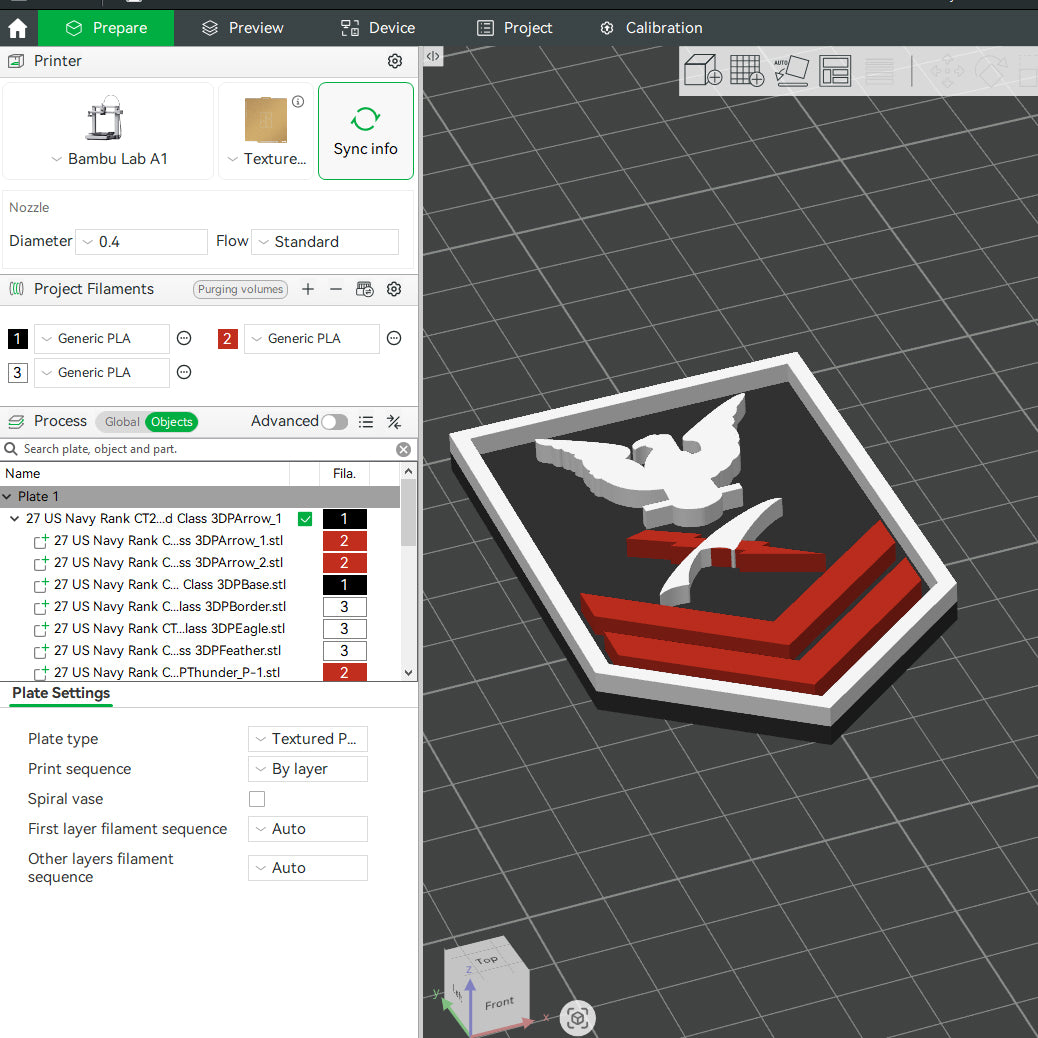 US Navy Cryptologic Technician 2nd Class CT2 Petty Officer Insignia Emblem Symbols 3D STL Files For 3D Printing Using 3D Printer Machines