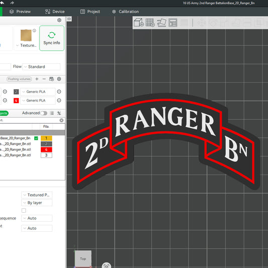 US Army 2nd Ranger Bn Battalion Officer Insignia Emblem Symbols 3D STL Files For 3D Printing Using 3D Printer Machines