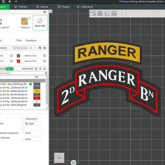 US Army 2nd Ranger Bn Ranger Battalion Officer Insignia Emblem Symbols 3D STL Files For 3D Printing Using 3D Printer Machines