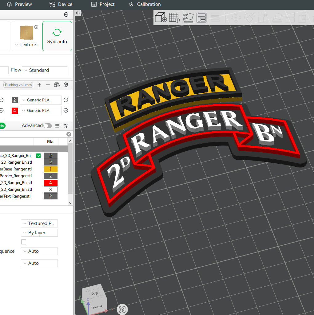 US Army 2nd Ranger Bn Ranger Battalion Officer Insignia Emblem Symbols 3D STL Files For 3D Printing Using 3D Printer Machines