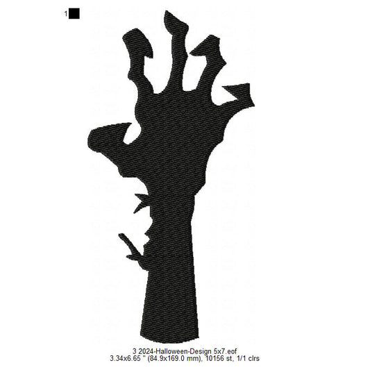 Halloween Scary Hand Shadow Symbols Silhouette Machine Embroidery Digitized Design Files