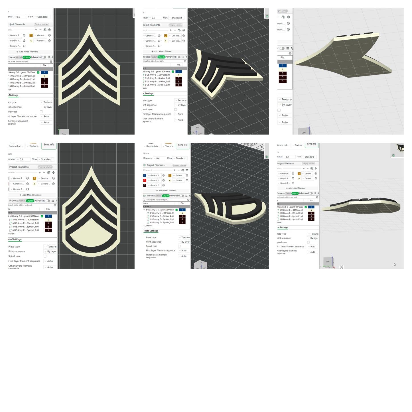 US Army Military Officer Insignia Emblem Symbols 3D STL Files For 3D Printing Using 3D Printer Machines