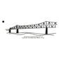Kentucky Owensboro Bridge Silhouette Machine Embroidery Digitized Design Files