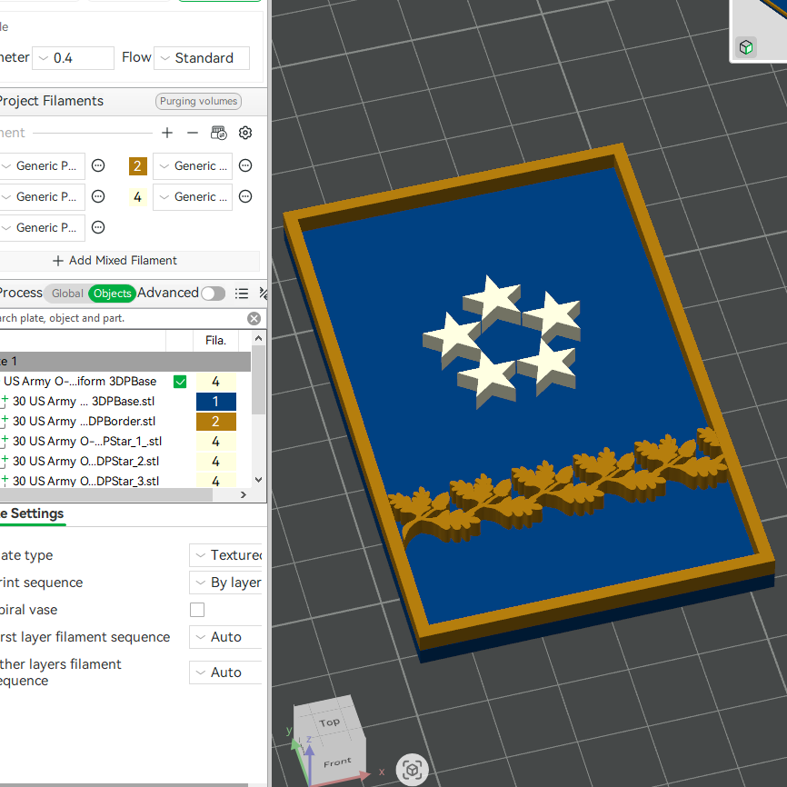 US Army Military O-11 General Of The Army Mess Uniform Officer Insignia Emblem Symbols 3D STL Files For 3D Printing Using 3D Printer Machines