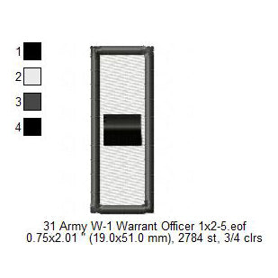 US Army W-1 Warrant Officer Mess Uniform Insignia Symbols Emblems Patches Machine Embroidery Digitized Design Files