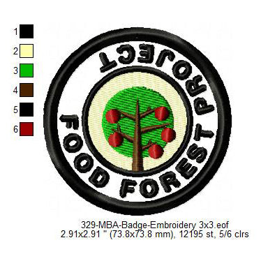 Food Forest Project Merit Adulting Badge Machine Embroidery Digitized Design Files