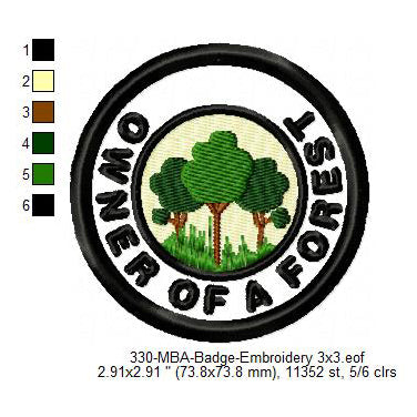 Owner of A Forest Merit Adulting Badge Machine Embroidery Digitized Design Files