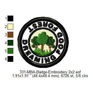 Dreaming Food Forest Merit Adulting Badge Machine Embroidery Digitized Design Files