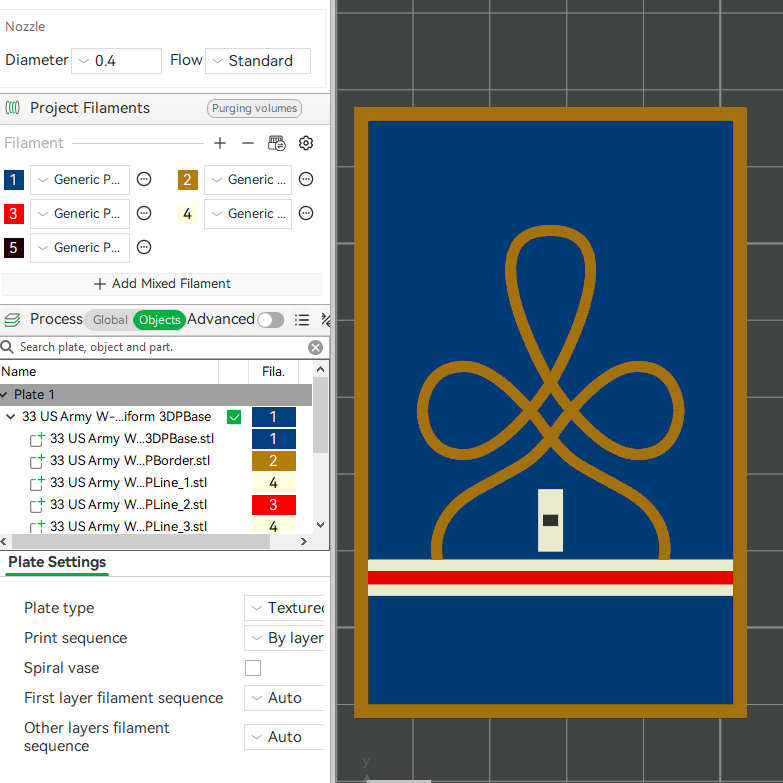 US Army Military W-1 Warrant Officer Board Mess Uniform Insignia Emblem Symbols 3D STL Files For 3D Printing Using 3D Printer Machines
