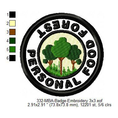 Personal Food Forest Merit Adulting Badge Machine Embroidery Digitized Design Files