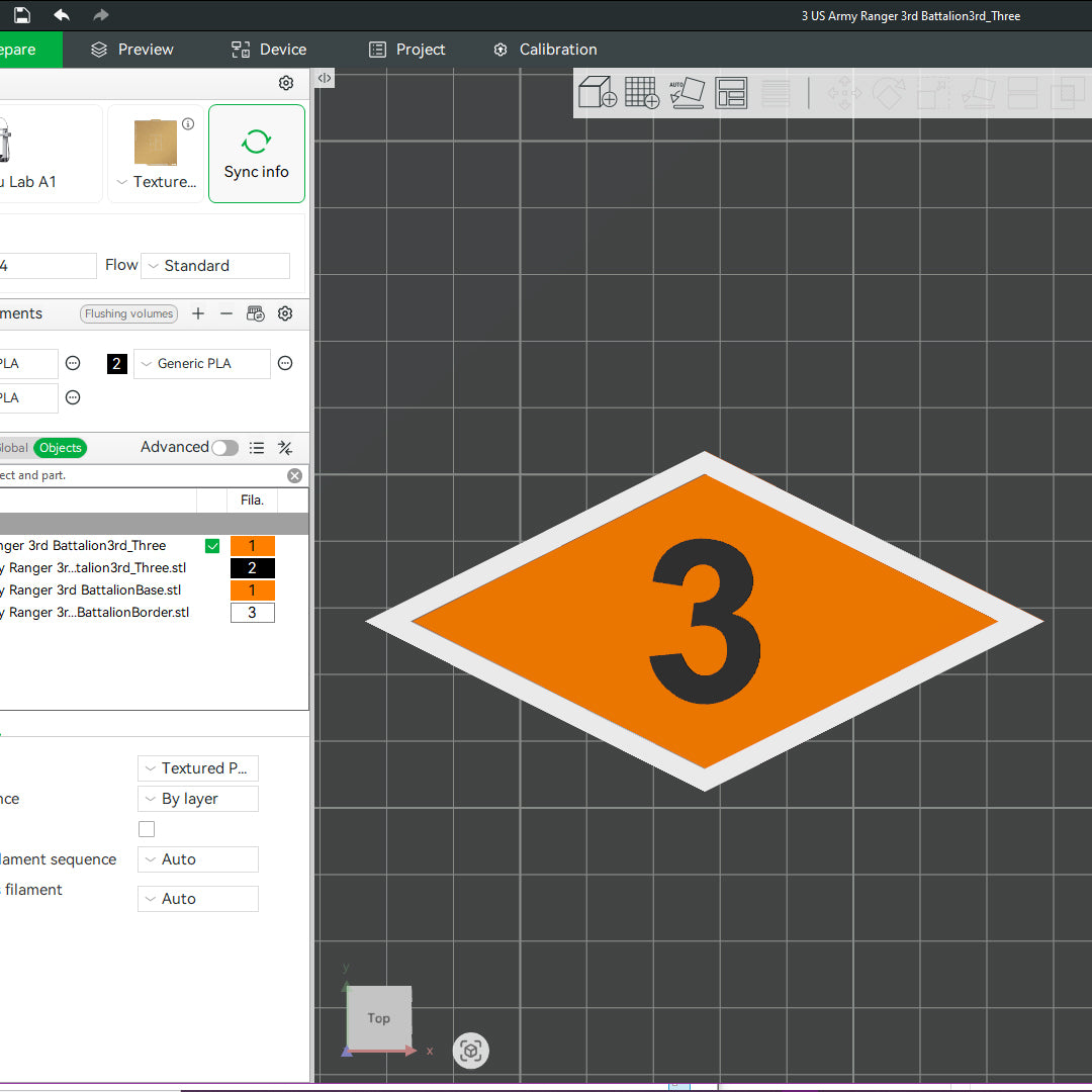 US Army Ranger 3rd Battalion Officer Insignia Emblem Symbols 3D STL Files For 3D Printing Using 3D Printer Machines