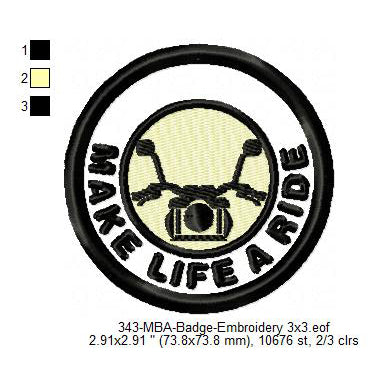 Make Life A Ride Merit Adulting Badge Machine Embroidery Digitized Design Files