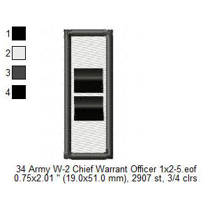 US Army W-2 Chief Warrant Officer Mess Uniform Insignia Symbols Emblems Patches Machine Embroidery Digitized Design Files