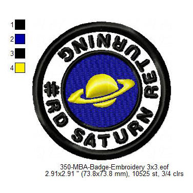 #RD Saturn Returning Merit Badge Machine Embroidery Digitized Design Files