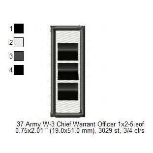 US Army W-3 Chief Warrant Officer Mess Uniform Insignia Symbols Emblems Patches Machine Embroidery Digitized Design Files
