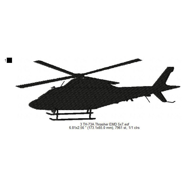 Cessna 172 Skyhawk, T-6 Texan, Th-73 Thrasher, T-54 Marlin US Navy Aircrafts Silhouette Set Machine Embroidery Digitized Design Files