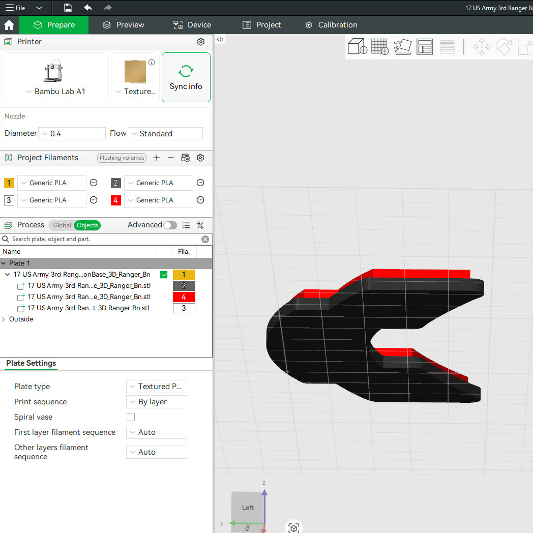US Army 3rd Ranger Bn Battalion Officer Insignia Emblem Symbols 3D STL Files For 3D Printing Using 3D Printer Machines