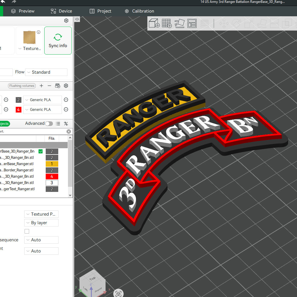 US Army 3rd Ranger Bn Ranger Battalion Officer Insignia Emblem Symbols 3D STL Files For 3D Printing Using 3D Printer Machines