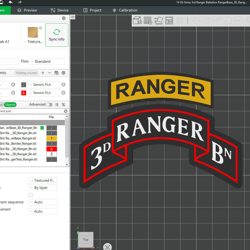 US Army 3rd Ranger Bn Ranger Battalion Officer Insignia Emblem Symbols 3D STL Files For 3D Printing Using 3D Printer Machines